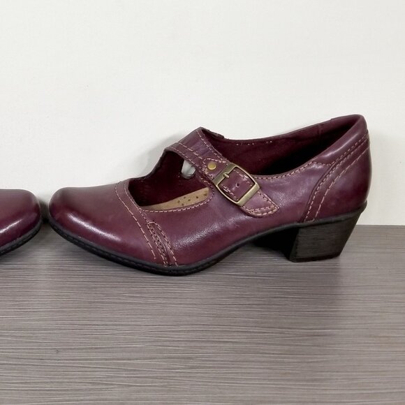 Earth Origins Meredith Mary Jane Shoe, Burgundy Leather, Womens Various Sizes - Picture 8 of 11